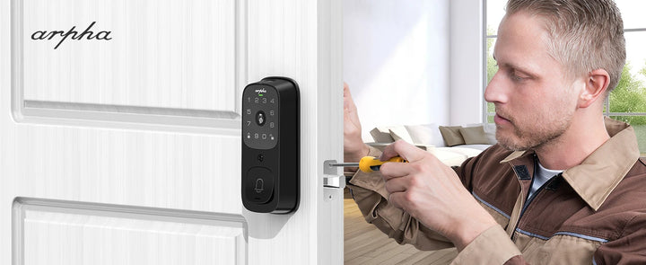 Arpha Smart Lock AL501 All-in-One WiFi Smart Door Lock 6 in 1 Video Camera with Doorbell Fingerprint Keyless 32GB Digital Keypad