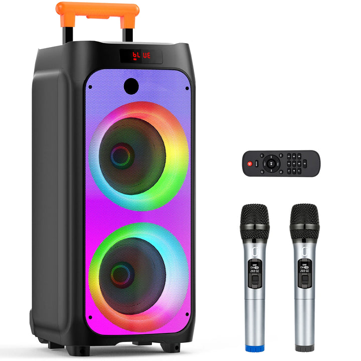 Karaoke Machine, Portable Bluetooth Speaker with 2 Wireless Karaoke Microphones, Karaoke Machine for Adults Kids for Home Party