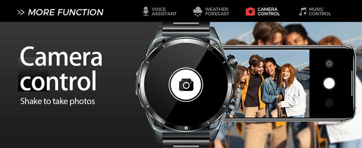 LaNikar New KE6 Smart Watch 1.43" AMOLED Display Men Black Sports Watch KE Series Bluetooth Call Health Monitor IP68 Waterproof
