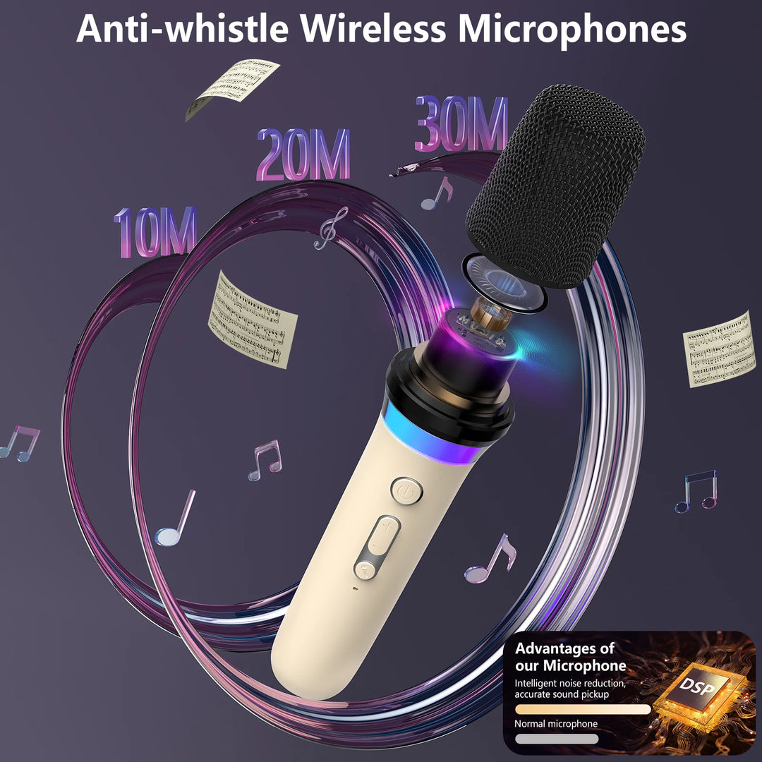 Kids Karaoke Machine, Mini Bluetooth Speaker with Microphone for Singing Home Party, Christmas Halloween Kids Birthday Easter