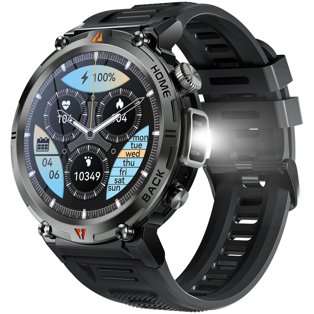 LaNikar KE3 Bluetooth Call Smart Watch Men Full Touch Screen Health Monitor Clock With Flashlight Men SmartWatch For ios Android