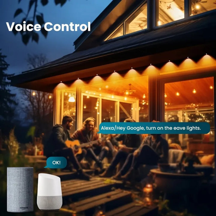 150ft 100ft 50ft Permanent Outdoor Lights Smart RGBIC Outdoor Lights with 75 Scene Modes String Lights with 90 LEDs for Garden