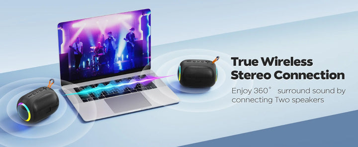 Mini Portable Metal Speaker Metallic Wireless Bluetooth Speaker Stereo Indoor/Outdoor Portable Subwoofer Compact Speaker