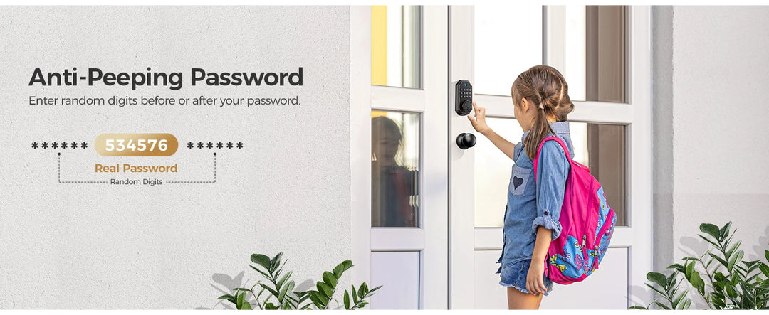 Arpha Smart Door Lock Bluetooth Door Lock 5-in-1 Keyless Entry Lock Fingerprint Electronic Deadbolt w/ Handle Set Home Security