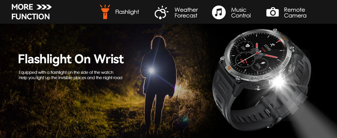 LaNikar New Bluetooth Call Smart Watch Men Full Touch Screen Health Monitor With Flashlight Men SmartWatch