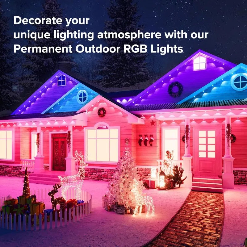 RGB Eaves Light Outdoor Lighting Lights Eaves String LED Music Sync Timer Waterproof String Party Home Holiday Decor Moving Gift