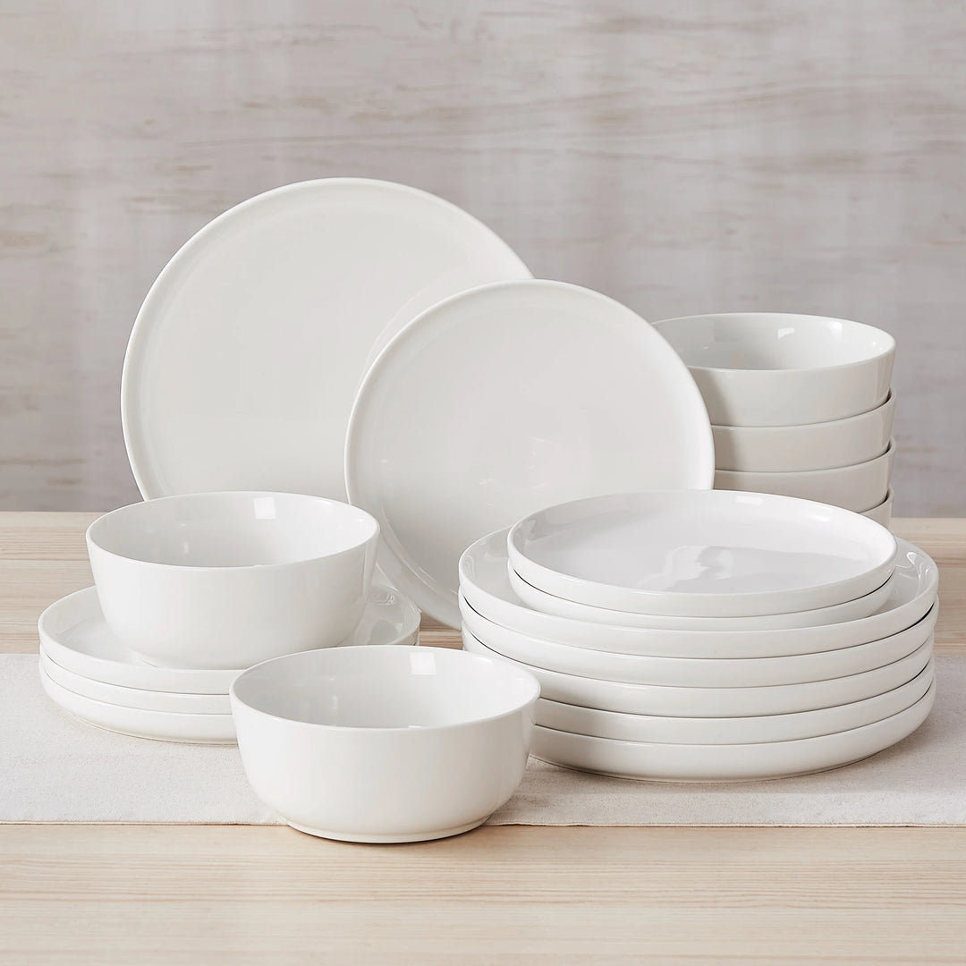 MALACASA 12/16/18/24 PCS Porcelain Plates Dinnerware Sets Ceramic Plates Set with 4/6 PCS Dinner Plate/Dessert/Cereal Bowl/Soup