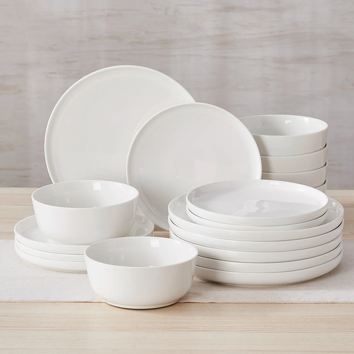 MALACASA 12/16/18/24 PCS Porcelain Plates Dinnerware Sets Ceramic Plates Set with 4/6 PCS Dinner Plate/Dessert/Cereal Bowl/Soup