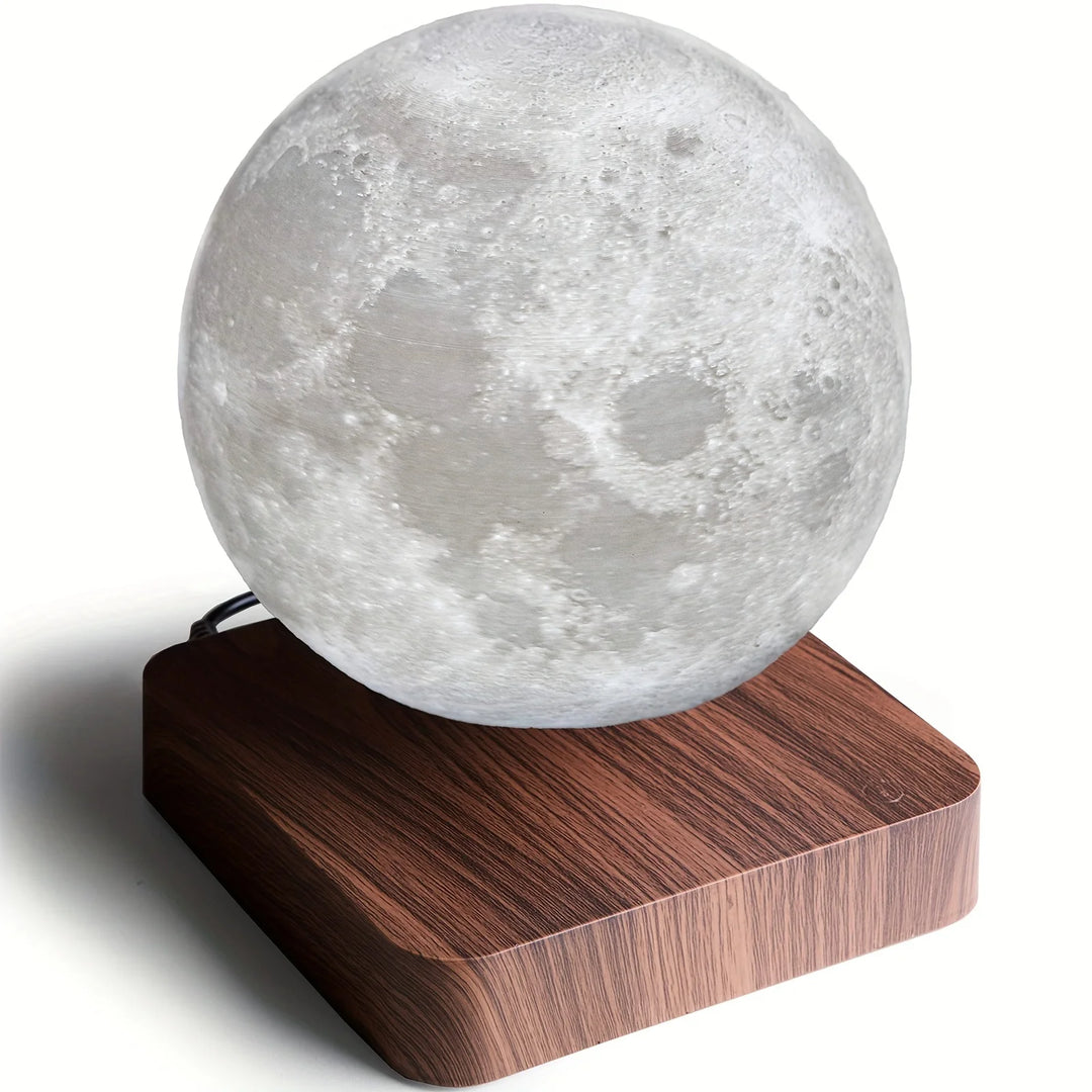 Levitating Moon Table Lamp, Magnetic Floating Night Light With 3 Lighting Modes, 3D Printed Levitation Bedside Table Lamp