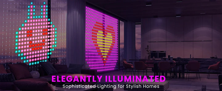 400 LED Smart Curtain Fairy Lights DIY Christmas String Light RGB Changing Music Sync Text Remote App Controlled Curtain Lights