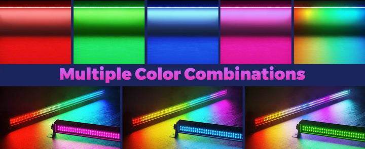 U'King 2Pcs 120W Wall Wash Light Bar RGB 336 LEDs Stage Lights 7000lm Wallwasher Lights For Home Nightclub Wedding Party Show