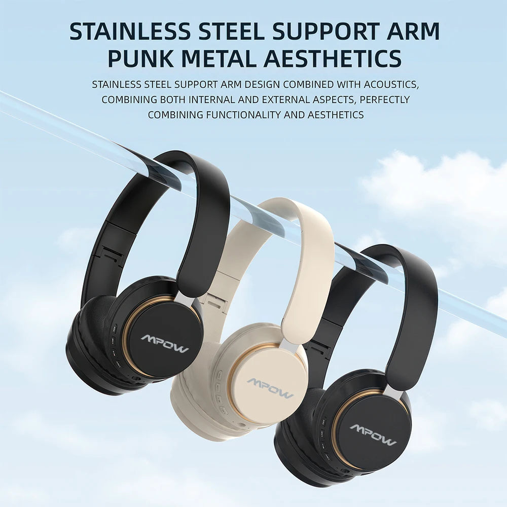 Mpow J2 ANC Wireless Bluetooth Headphones Upgraded Active Noise Reduction Over-Ear Headphones Long-lasting 24 Hours Playtime