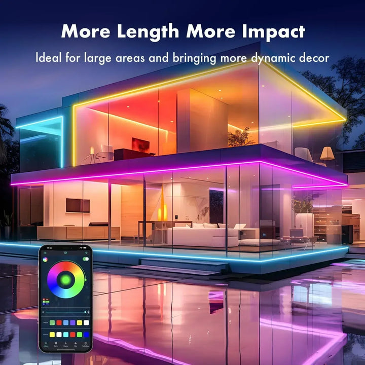 Smart Neon LED Strip Light App Control RGB Neon LED Backlight PC Game Room Decor Home Festival Outdoor Atmosphere Lighting