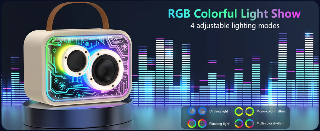 Kids Karaoke Machine, Mini Bluetooth Speaker with Microphone for Singing Home Party, Christmas Halloween Kids Birthday Easter
