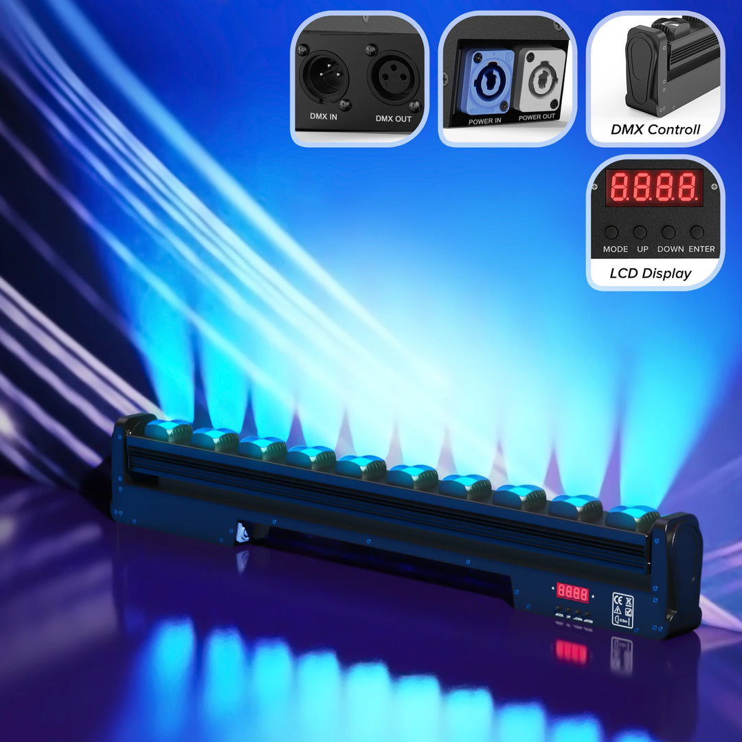 U'King 2Pcs 250W RGBW Wall Washer Light 10X25W LED Rotatable Dot Beam Moving Head Stage Lights For Party KTV Club Bar Wedding DJ