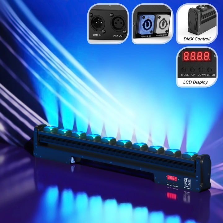 U'King 2Pcs 250W RGBW Wall Washer Light 10X25W LED Rotatable Dot Beam Moving Head Stage Lights For Party KTV Club Bar Wedding DJ