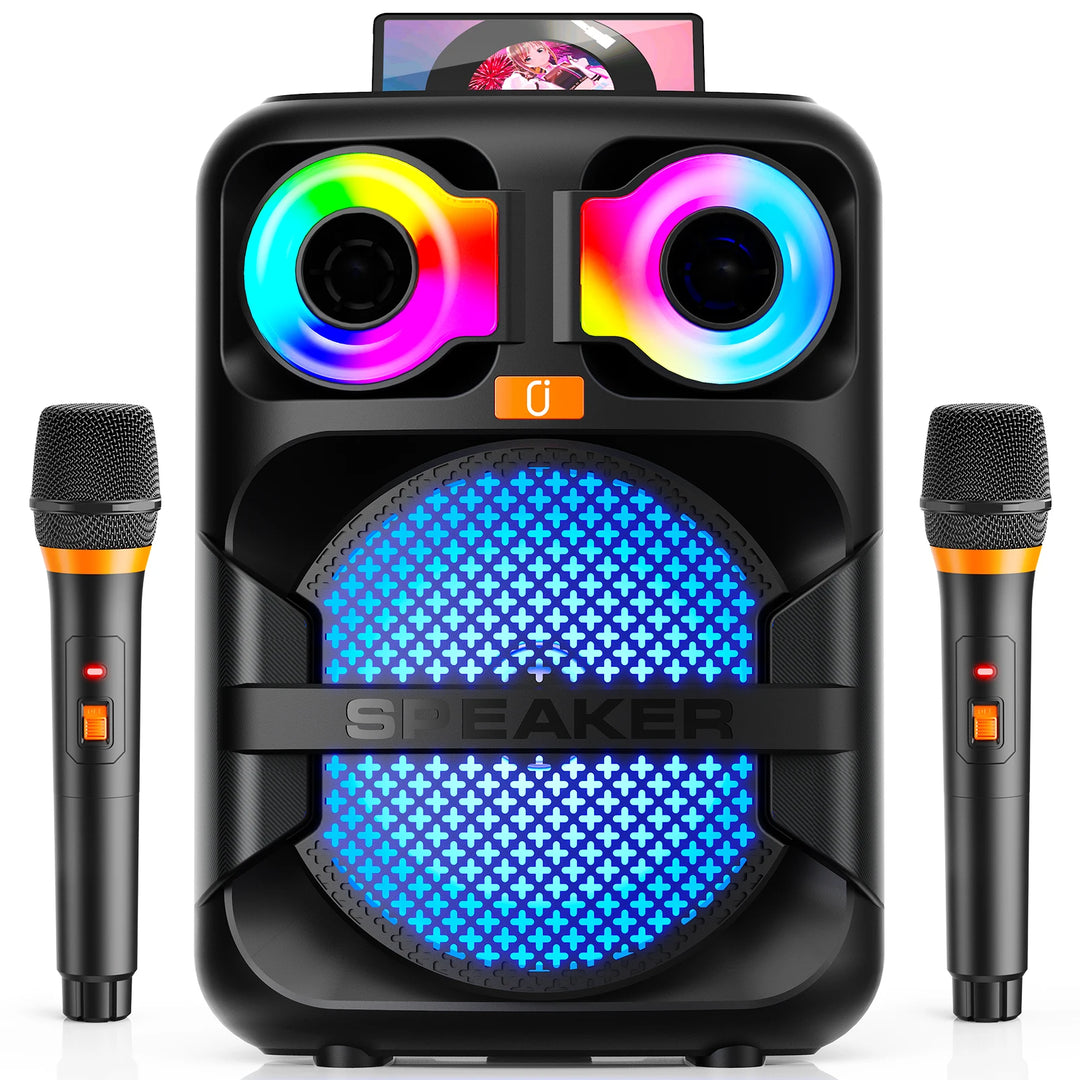 Wireless Bluetooth Speaker, Karaoke Machine with 2 Microhpone, Home Karaoke System, Portable Outdoor Party Speaker