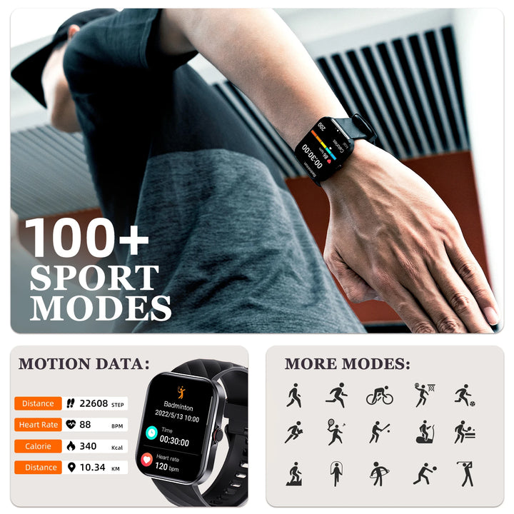 LaNikar Smart Watches 1.91”Fitness Tracker with Heart Rate Sleep Monitor Full Touch Screen Compatible