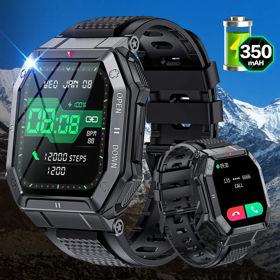 LaNikar 1.85'' HD New Military Smart Watch Men Bluetooth Call Heart Rate Blood Oxygen Detection Sport Smartwatch
