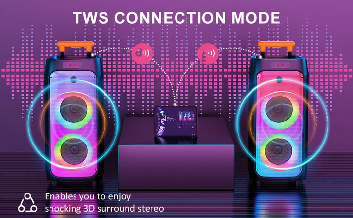 Karaoke Machine, Portable Bluetooth Speaker with 2 Wireless Karaoke Microphones, Karaoke Machine for Adults Kids for Home Party