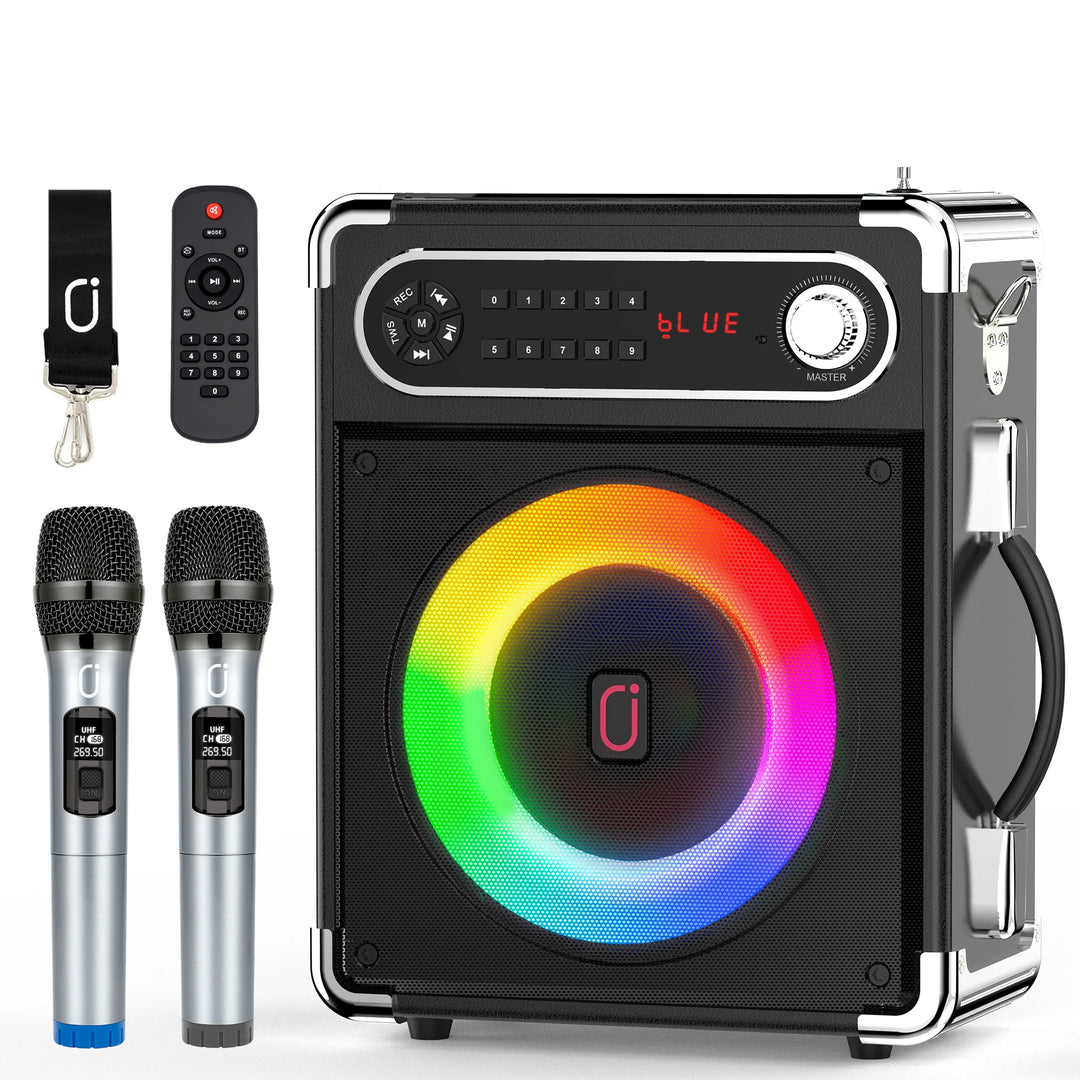 FanFun Karaoke Machine with 2 Microphones, Portable Bluetooth 5.3 Karaoke Speaker for Outdoor Events,Gatherings and Parties