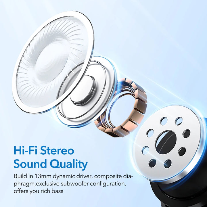 Mpow S42A Wireless Headphones Active Noise Cancelling 5.3 Bluetooth Earphones 30H Playback In-Ear ANC TWS Earbuds for Smartphone