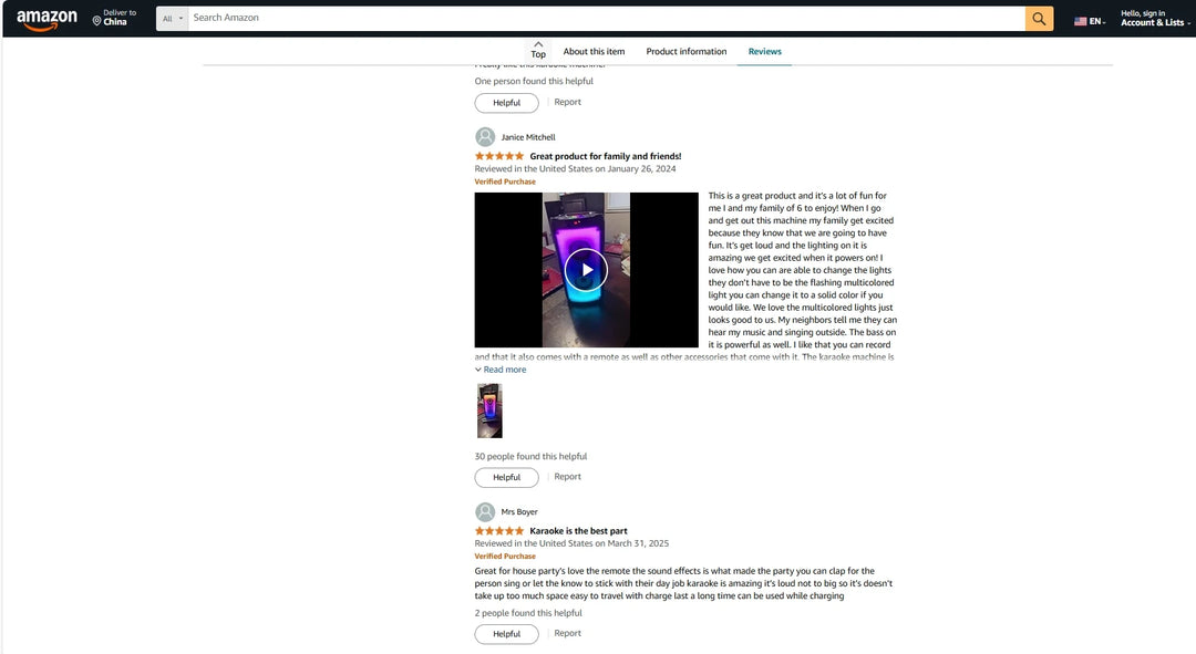 Wireless Bluetooth Speaker, Karaoke Machine with 2 Microphone, Home Karaoke Party Speaker with LED Light