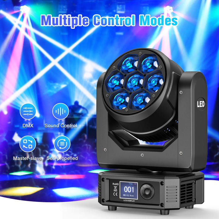 U'King 300W Moving Head DJ Lights LEDs BEE'S EYE Stage Lights DMX Control&Sound Activated For DJ Bar Christmas wedding Party