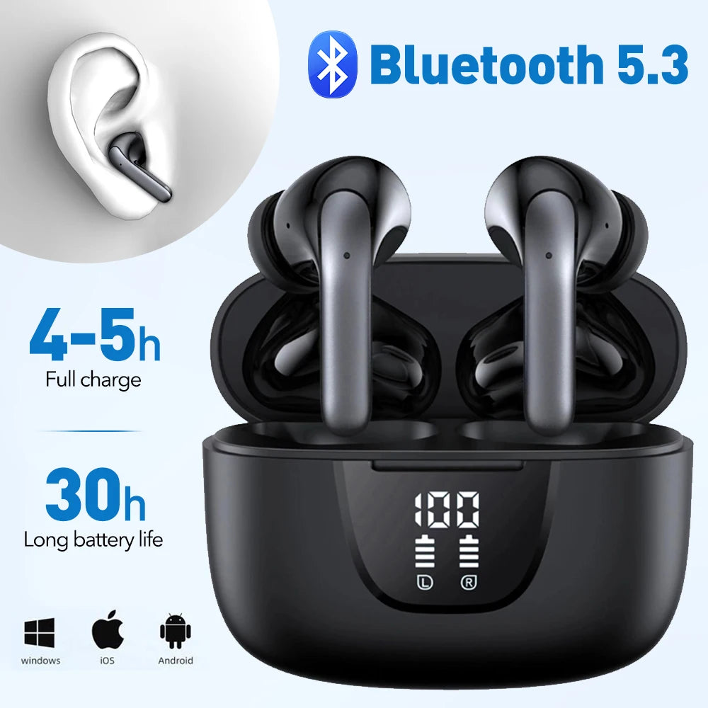 Mpow S42A Wireless Headphones Active Noise Cancelling 5.3 Bluetooth Earphones 30H Playback In-Ear ANC TWS Earbuds for Smartphone