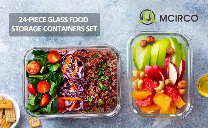 12pcs/set Glass fresh-keeping Crisper, Lunch Box, Sealed Leak-proof Bento Box, Refrigerator Freezer Storage Camping Lunch Box
