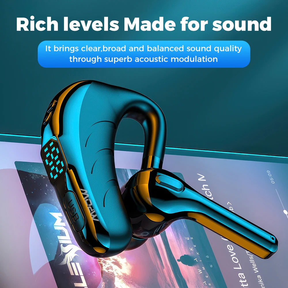 Mpow X13 Bluetooth V5.2 Single Wireless Headset Handsfree Earpiece with Microphone for Driving/Business/Office 25Hrs Android/iOS