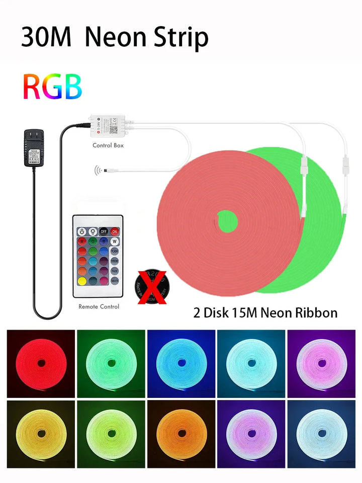 LED Neon Light Strip With Tuya Intelligent Control RGB Waterproof Neon Rope Light Suitable For Outdoor Decoration Of Houses