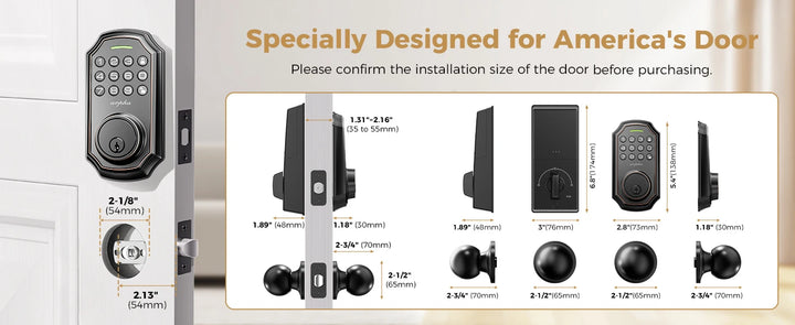 Arpha Smart Door Lock Keyless Entry Lock 100 Codes Bluetooth Door w/ 2 Door handles Home Security Hotel Electronic Password Lock
