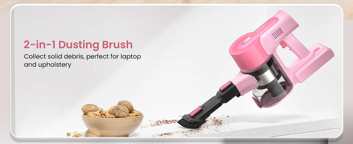YOMA S11 PRO ,Cordless Vacuum Cleaner, 350W 30KPA Stick Vacuum , Handheld Vacuum for Pet Hair Hard Floor,PINK