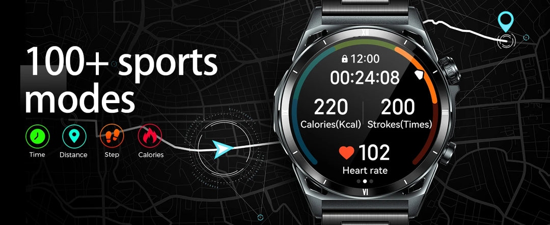 LaNikar New KE6 Smart Watch 1.43" AMOLED Display Men Black Sports Watch KE Series Bluetooth Call Health Monitor IP68 Waterproof