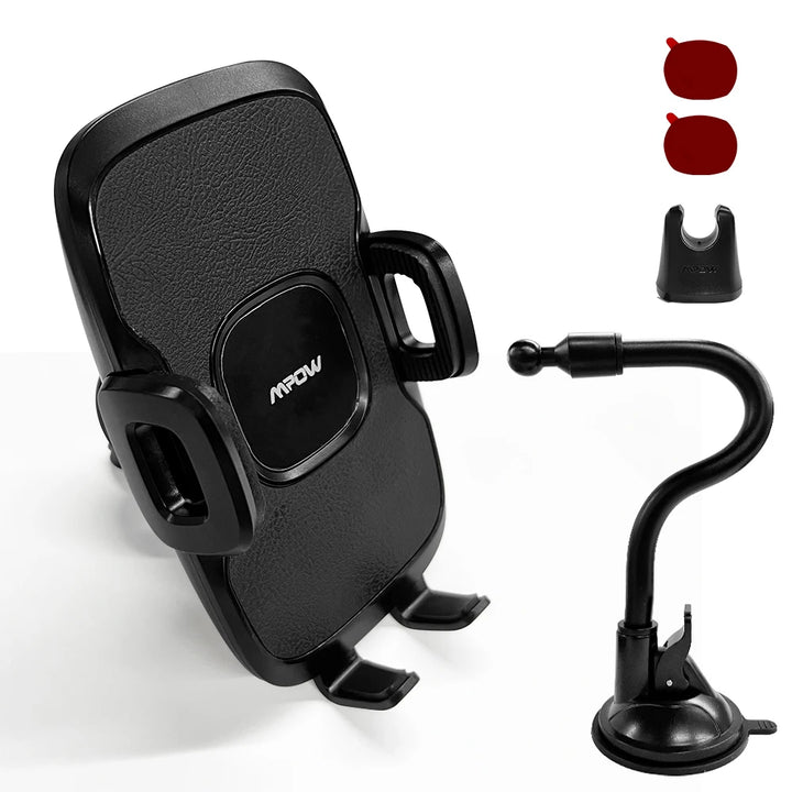 Mpow CA104 Universal Car Phone Mount Windshield Dashboard Car Phone Holder with Long Gooseneck for iPhone 14 15 Plus Samsung
