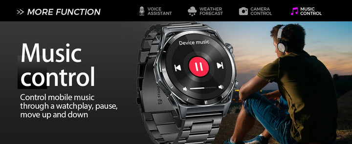 LaNikar New KE6 Smart Watch 1.43" AMOLED Display Men Black Sports Watch KE Series Bluetooth Call Health Monitor IP68 Waterproof
