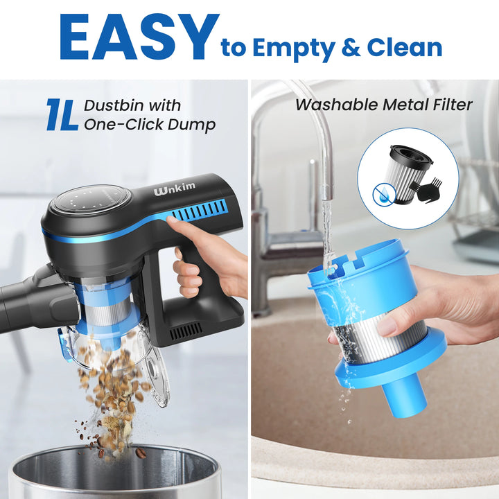 Wnkim S700 Wnkim Cordless Vacuum Cleaner for Pet Hair, 25Kpa Powerful Vacuum with LED Display, 45 Mins Runtime, Stick Vacuum