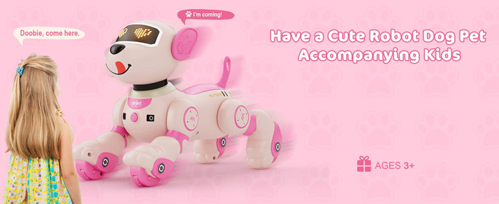 VATOS Robot Dog Toy for Kids Voice 2.4GHz Remote Control Robot Pet Touch Sensor 20+ Mode Puppy Toy for Kids Girls