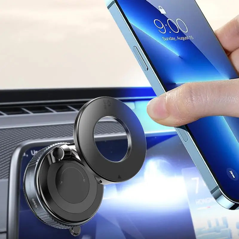 Car Mount Electric Vacuum Magnetic Holder 360degree Rotatable Foldable Strong Suction Stand For Smartphone Live Streaming