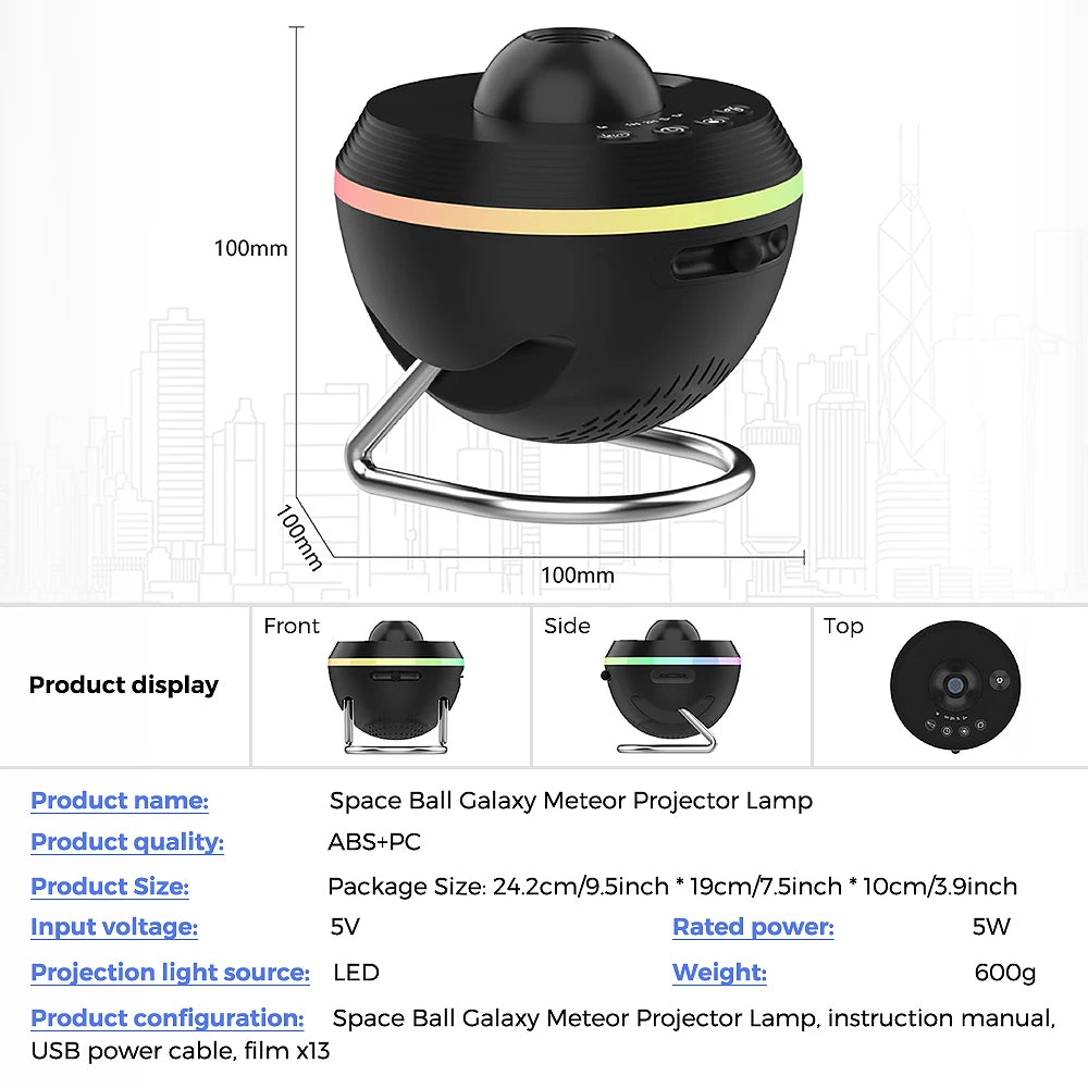 Galaxy Projector, 13 In 1 Meteor HD Planetarium Star Projector, 360° Rotating Extra-Large Area, Timed Starry Night Light For Bed