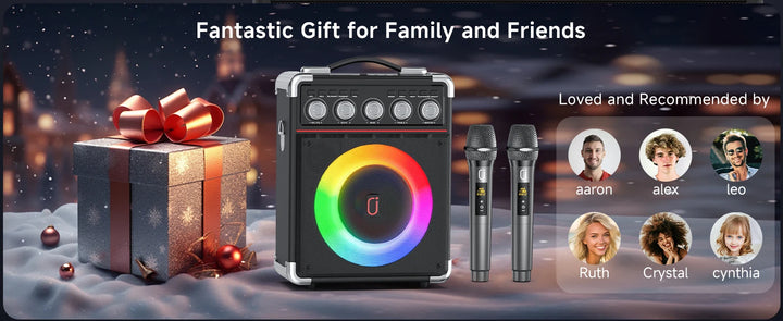 Dual Wireless Microphone with Satchel Bluetooth Karaoke Audio, TX05 with Bt, Usb, Tf Card, Fm, Recording, with Tws,Reverberation