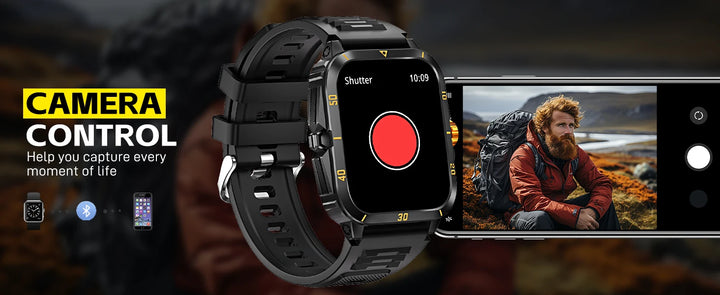 LaNikar Smart Watch 3ATM Waterproof 1.96" IPS Screen Military KT71 Men 100+ Sport Mode Heart Rate Blood Pressure Bluetooth Call