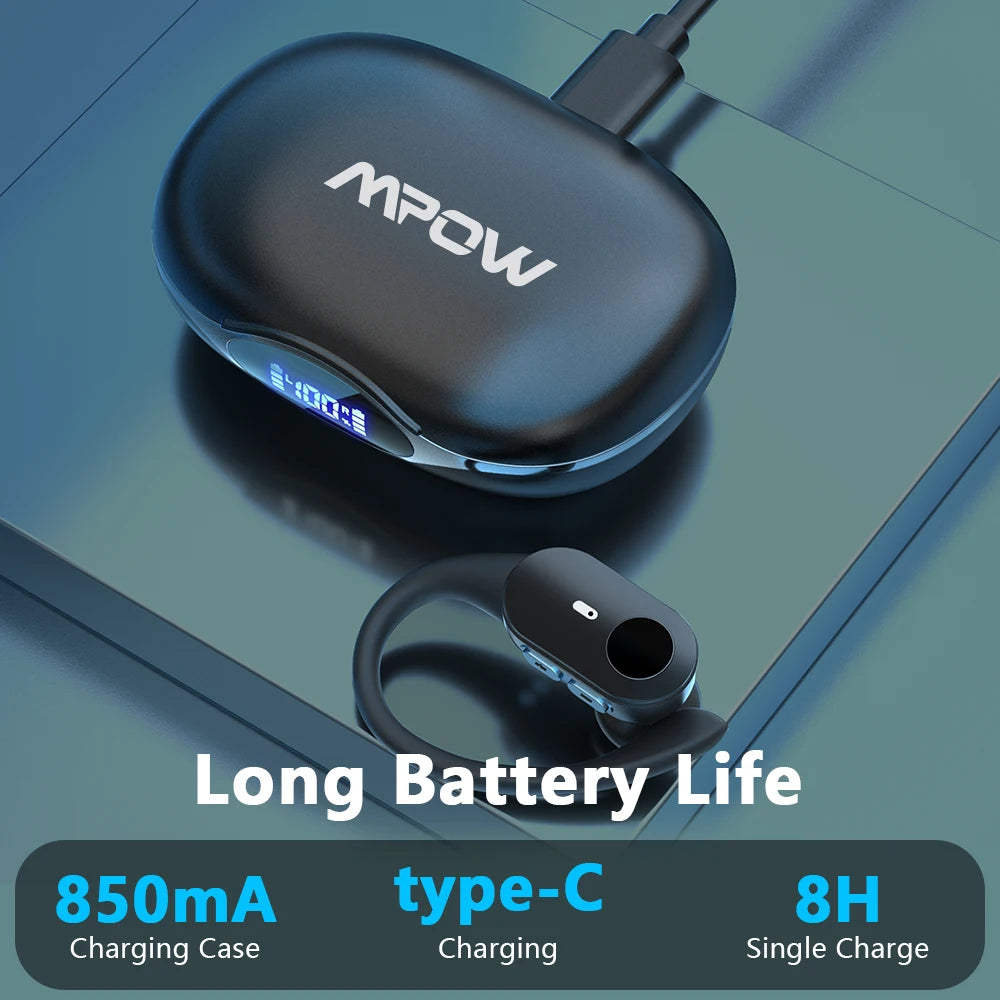 Mpow T68 Deep Bass Wireless Earbuds Bluetooth 5.3 TWS Earphones in-Ear LED Display Waterproof True Earphones for Work Gym Sports
