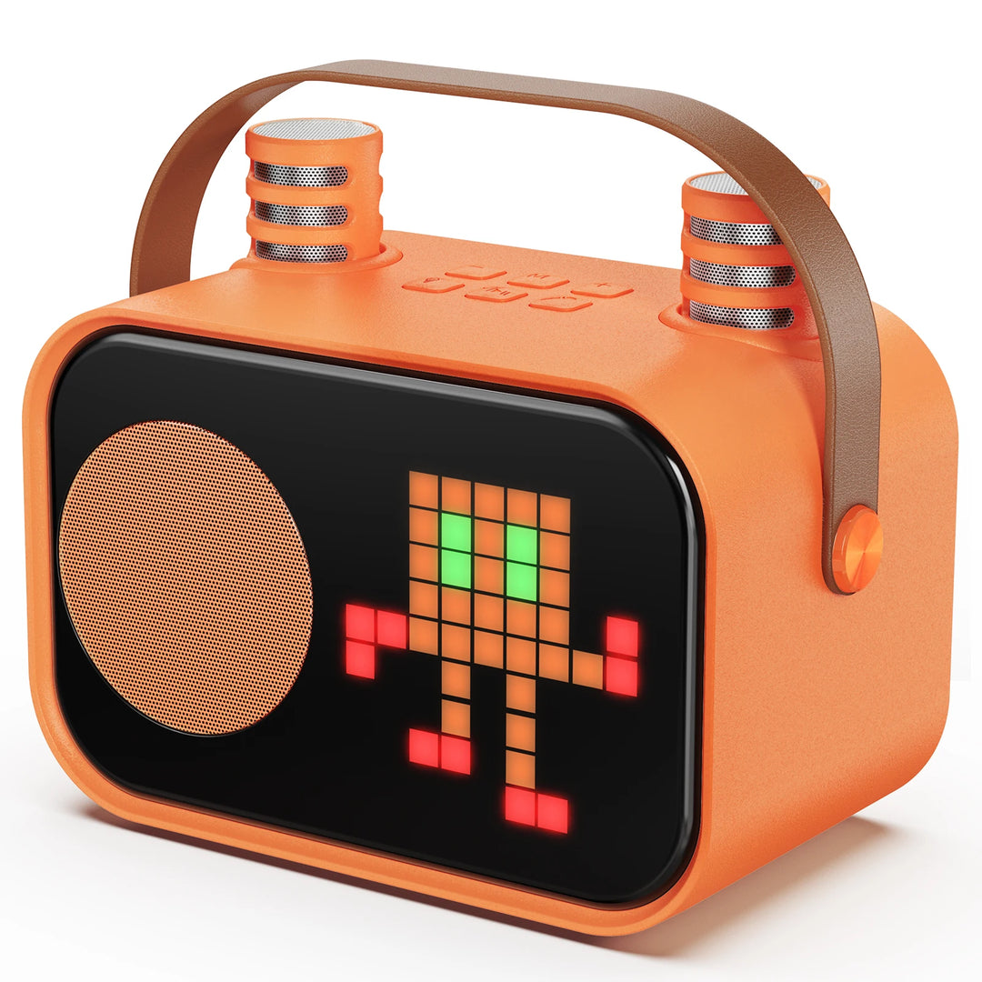 FanFun Bluetooth Speaker, Karaoke Machine for Kids, Portable Speaker with Microphone, 15 Animated Mode, 4 Funny Magic Voices