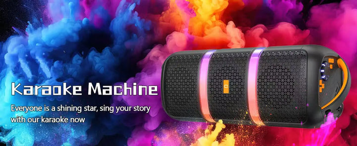 FanFun 2 Wireless Microphones Series Karaoke Machine with Treble/Bass Adjustment, Wireless PA System, 8 Sound Effects