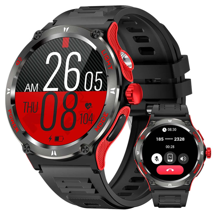 LaNikar Smart Watch 3ATM Waterproof 1.53" New KT76 Men Sport With Compass And LED Flashlight Heart Rate Sleep Analysis Bluetooth