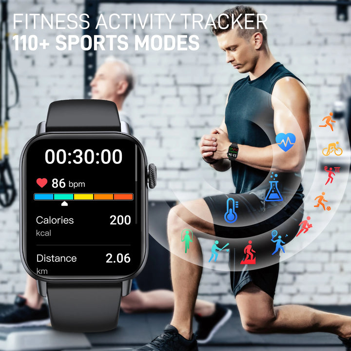 LaNikar Smart Watches for Men with Touch Fitness Trackers Watch with Heart Rate Sleep Monitor 100+ Sports Modes