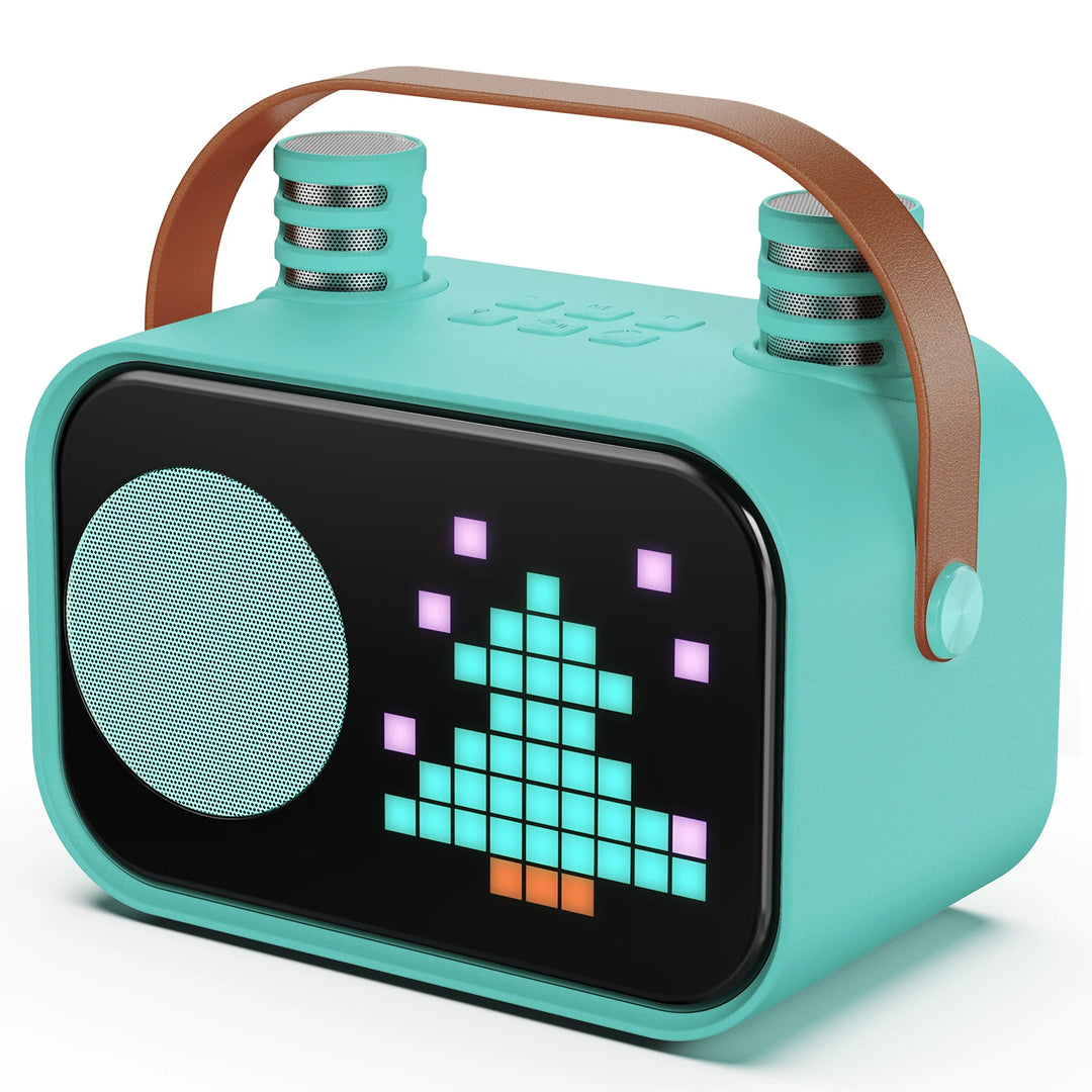 FanFun Bluetooth Speaker, Karaoke Machine for Kids, Portable Speaker with Microphone, 15 Animated Mode, 4 Funny Magic Voices