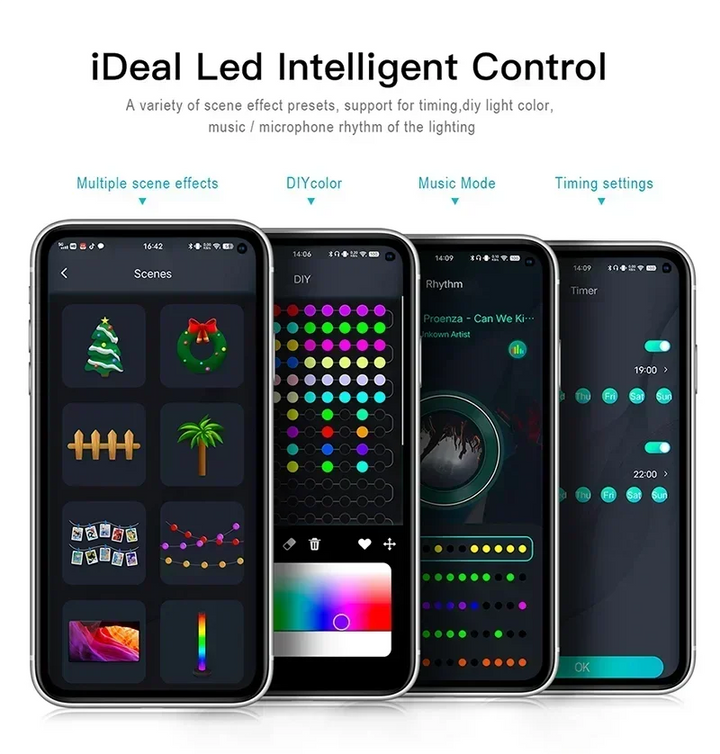 Smart Curtain Lights String App Controlled LED Window Hanging Curtain Lights 300/200 LED RGB Color Music Pattern  Change Display